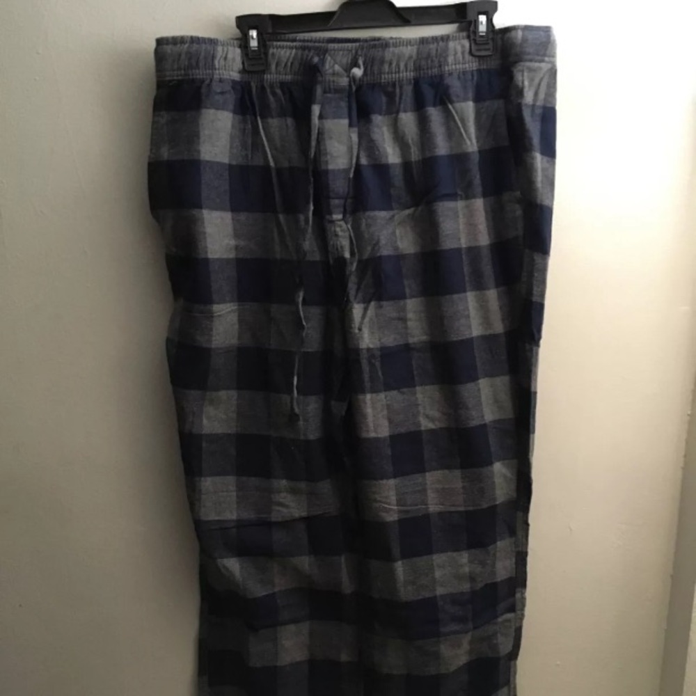 Men's J.CREW Plaid Flannel Blue/Grey pajama lounger Pants Size XL